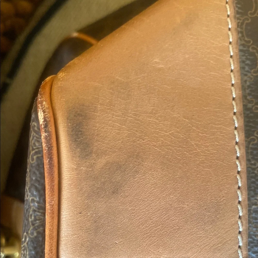 Celine Brown Duffel Bag with Monogram Print with Lock and Key